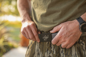Custom belt buckles for hunters by Ridge Belts