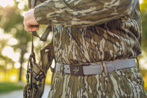 Custom laser engraved belt buckle for men by Ridge Belts