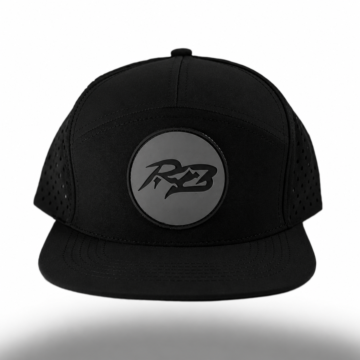 Black RB Flat Brim Hat