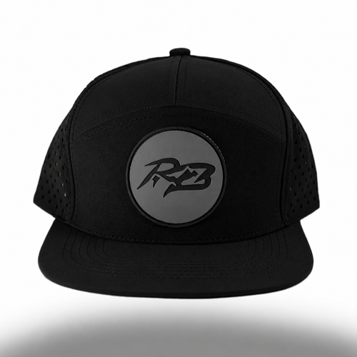 Black RB Flat Brim Hat