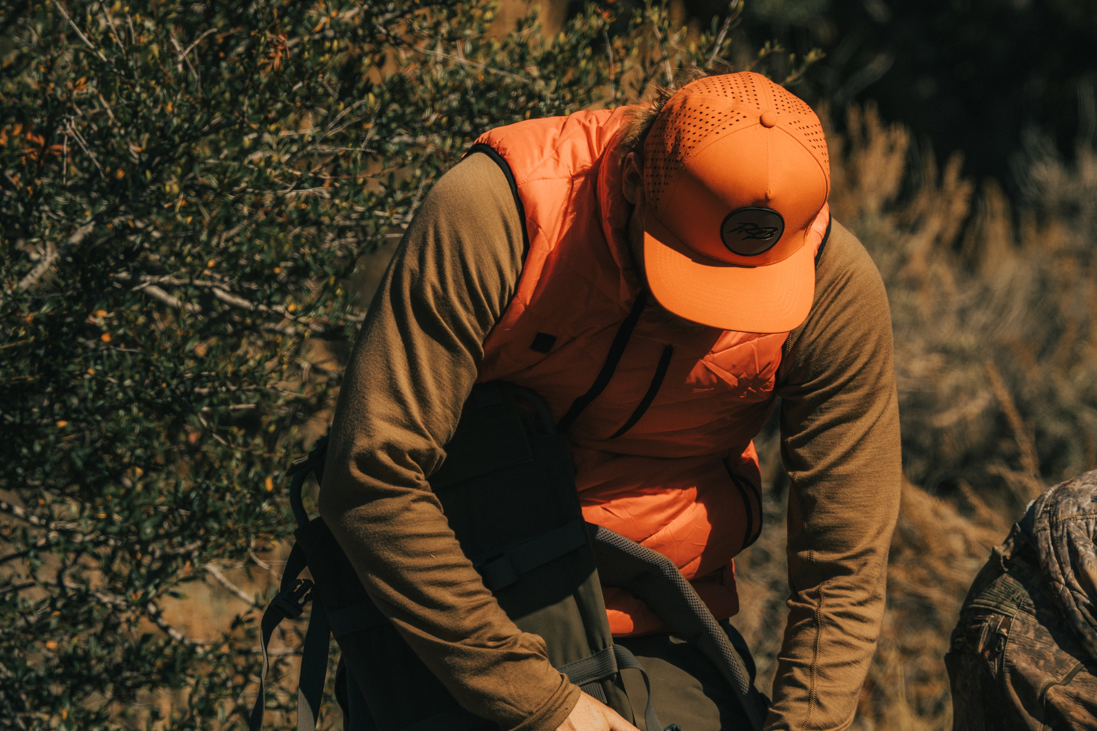 Orange RB Flat Brim Hat
