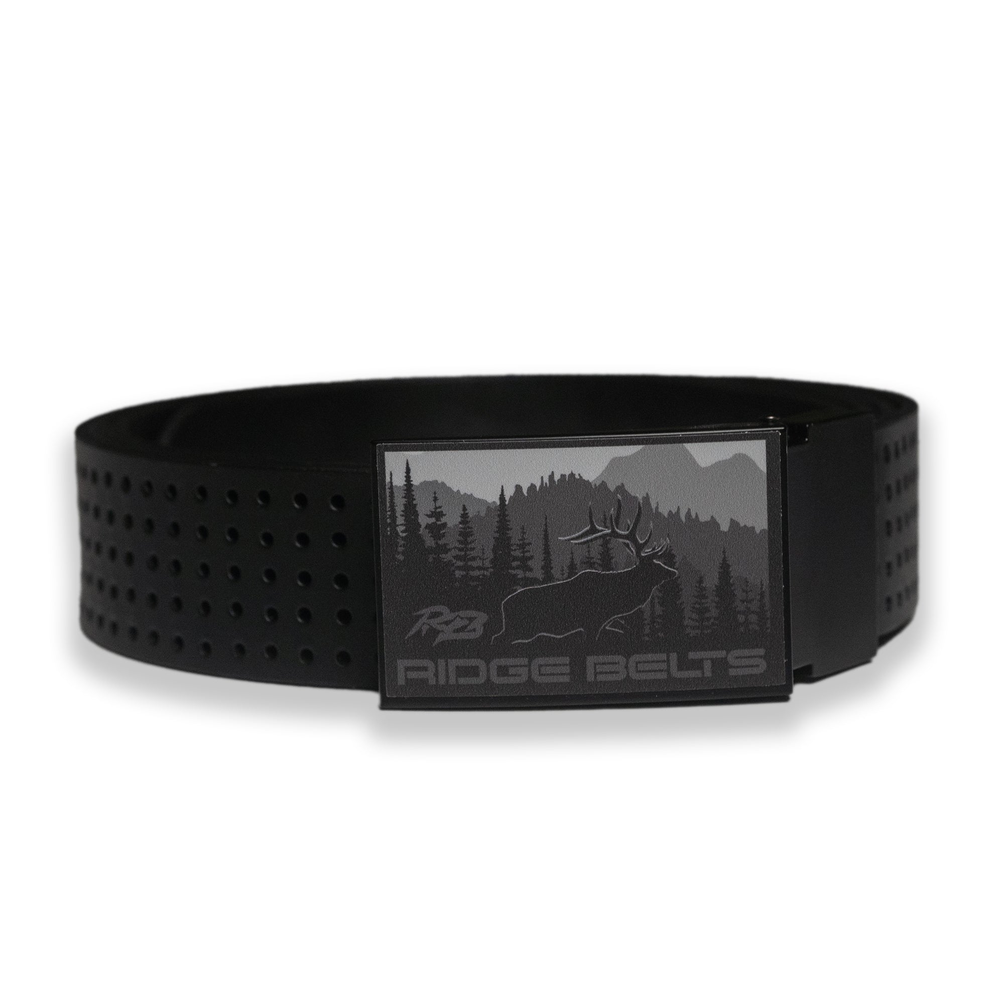 Elk silhouette belt by Ridge Belts. Elk hunting belts for men.