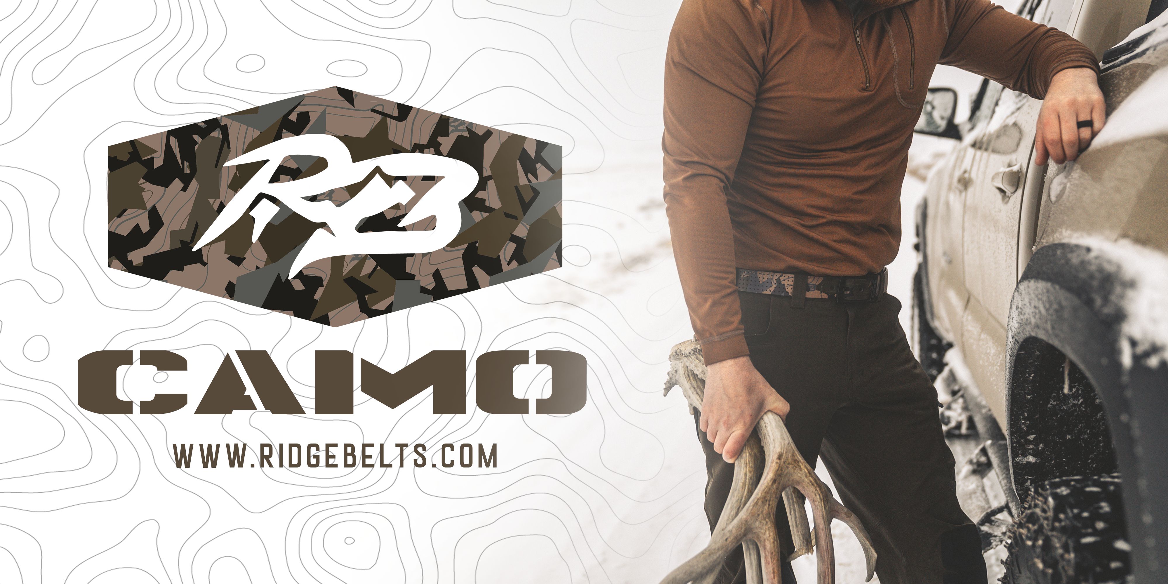 Camouflage hunting belt for men. Waterproof hunting and outdoor belts for fishing. Lightweight hunting belt for men. Tactical camouflage belts for conceal carry. EDC belts for outdoors | RB Camo belt by Ridge Belts