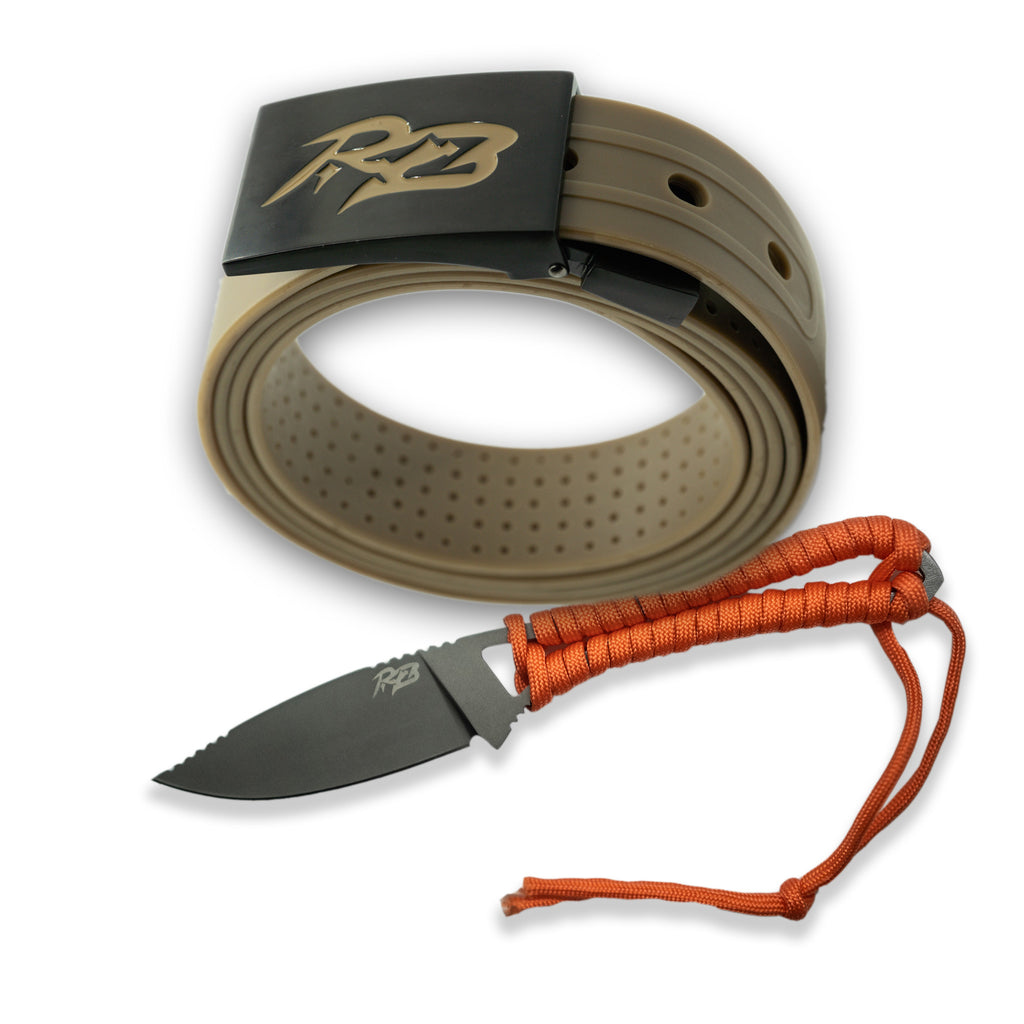 Ridge Belt and Ridge Blade bundle. Bundle and save on a belt and a knife. Hunting knife and hunting belt for the outdoors.